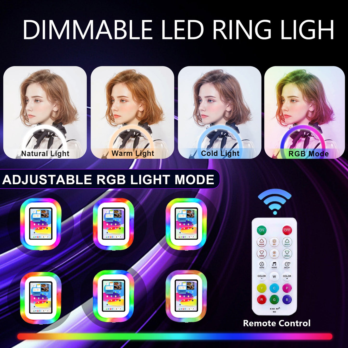 iPad Photo Booth Stand with Light Ring Portable iPad Photobooth Shell Selfie Machine for iPad 10.2/10.9/12.9in with Flight Case
