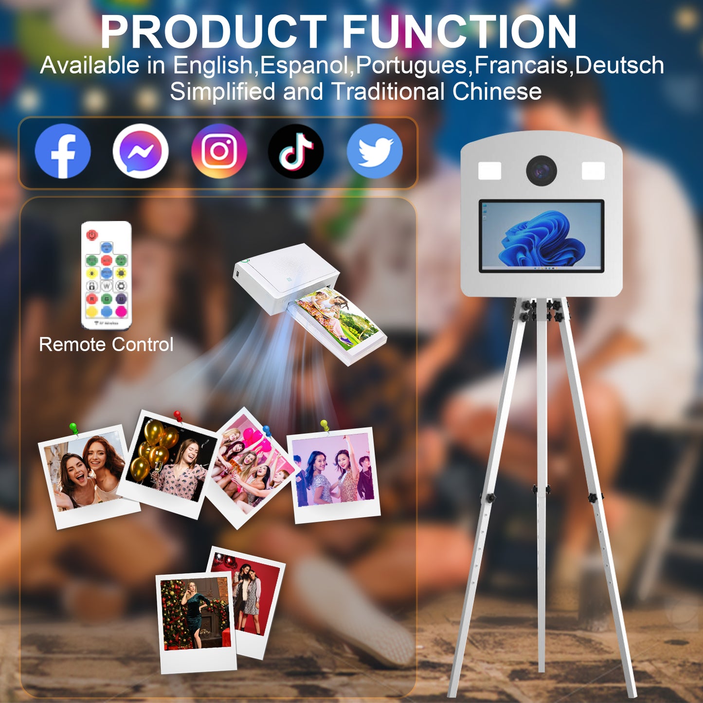 Magic Mirror Photo Booth 15.6 Inch with RGB Light DSLR Photobooth Machine Selfie Portable Touch Screen with Flight Case for Wedding Party Events