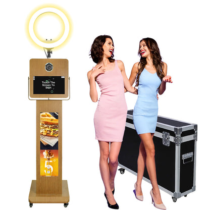 15.6 Inch DSLR Photo Booth Machine with LCD Touch Screen Portable Camera Photobooth Flight Case Packing for Weddings Parties Events