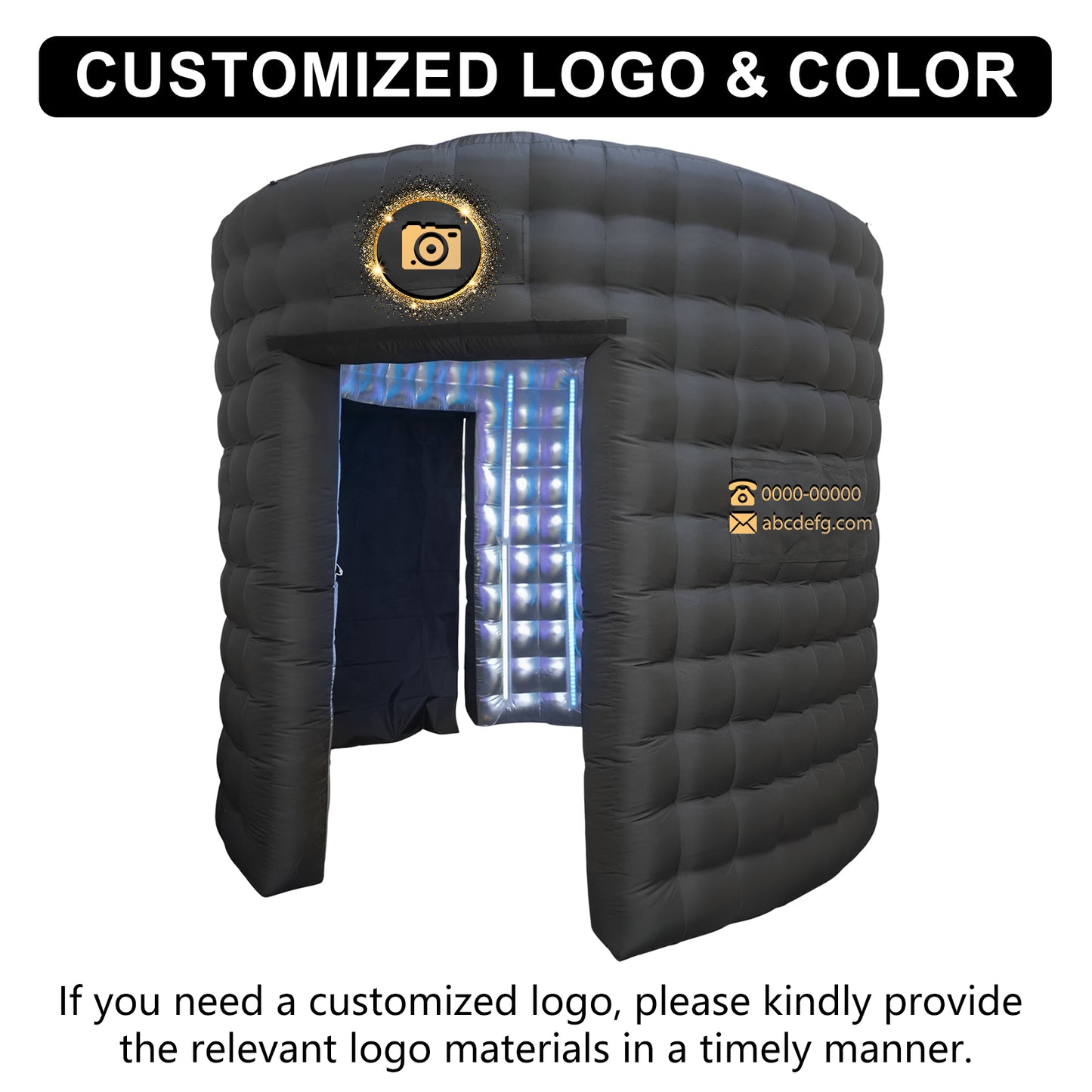 Inflatable Background Wall Suitable for 360 Photo Booth Machine with Silver Reflective Background 158inch Customize Logo Suitable for 360 Photo Booth Machines/Show Parties/Wedding Photography