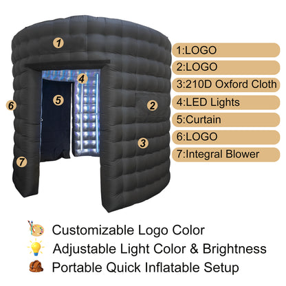 Inflatable Background Wall Suitable for 360 Photo Booth Machine with Silver Reflective Background 158inch Customize Logo Suitable for 360 Photo Booth Machines/Show Parties/Wedding Photography