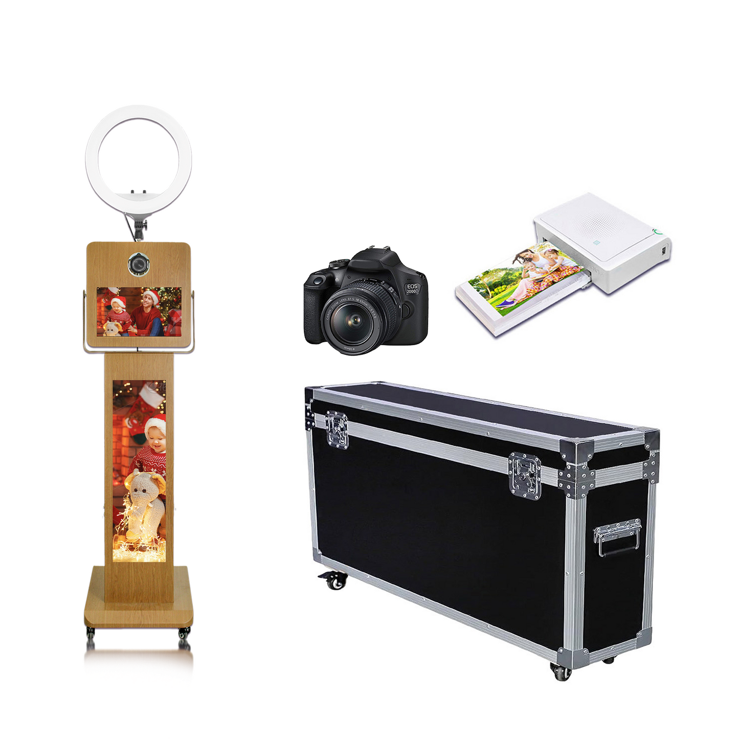 Portable15.6inch Touch Screen DSLR Mirror Photo Booth Selfie Machine with 29inch LCD Display Photo Booth Machine for Birthday Party Events