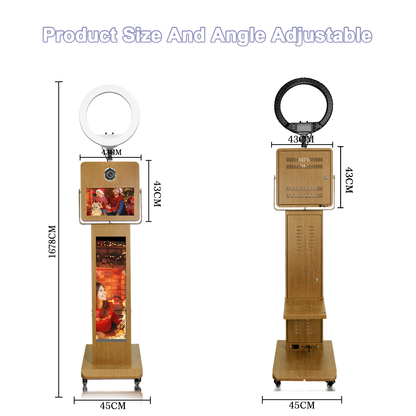 Portable15.6inch Touch Screen DSLR Mirror Photo Booth Selfie Machine with 29inch LCD Display Photo Booth Machine for Birthday Party Events