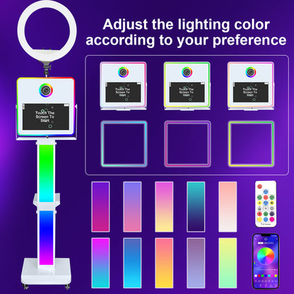 Portable Magic Mirror Photo Booth for Camera with 15.6 inch Touch Screen DSLR Photobooth Machine for Wedding Party Events