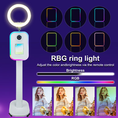 New Portable iPad Photo Booth Machine With RGB Led Light for 10.2/11/12.9 inch iPad Selfie Photobooth Machine for Party Wedding