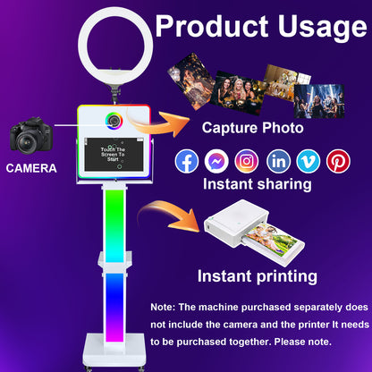 Portable Magic Mirror Photo Booth for Camera with 15.6 inch Touch Screen DSLR Photobooth Machine for Wedding Party Events