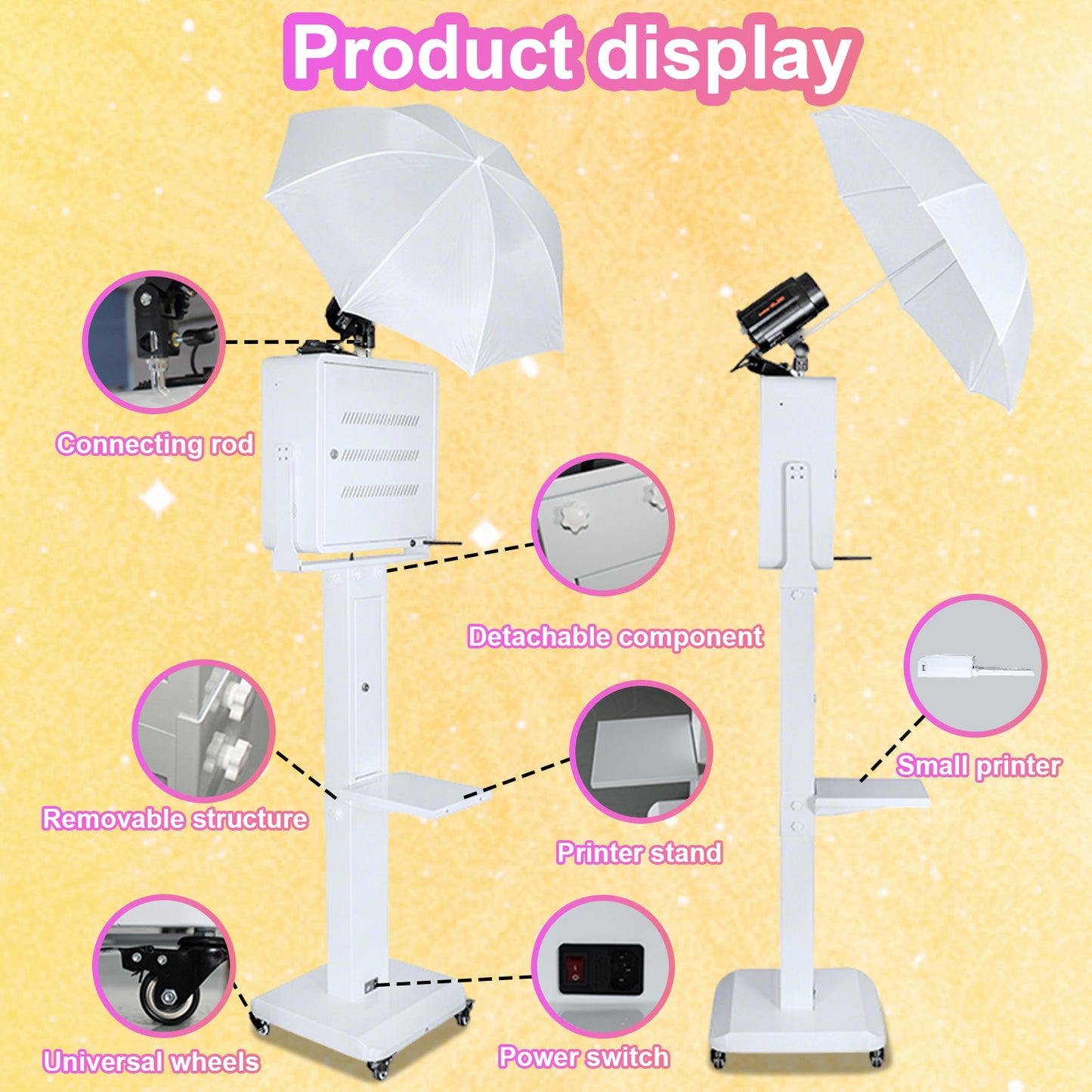 The Hot Popular Dslr Photo Booth Machine with 15.6inch Touch Screen and Umbrella and flash for Party Wedding
