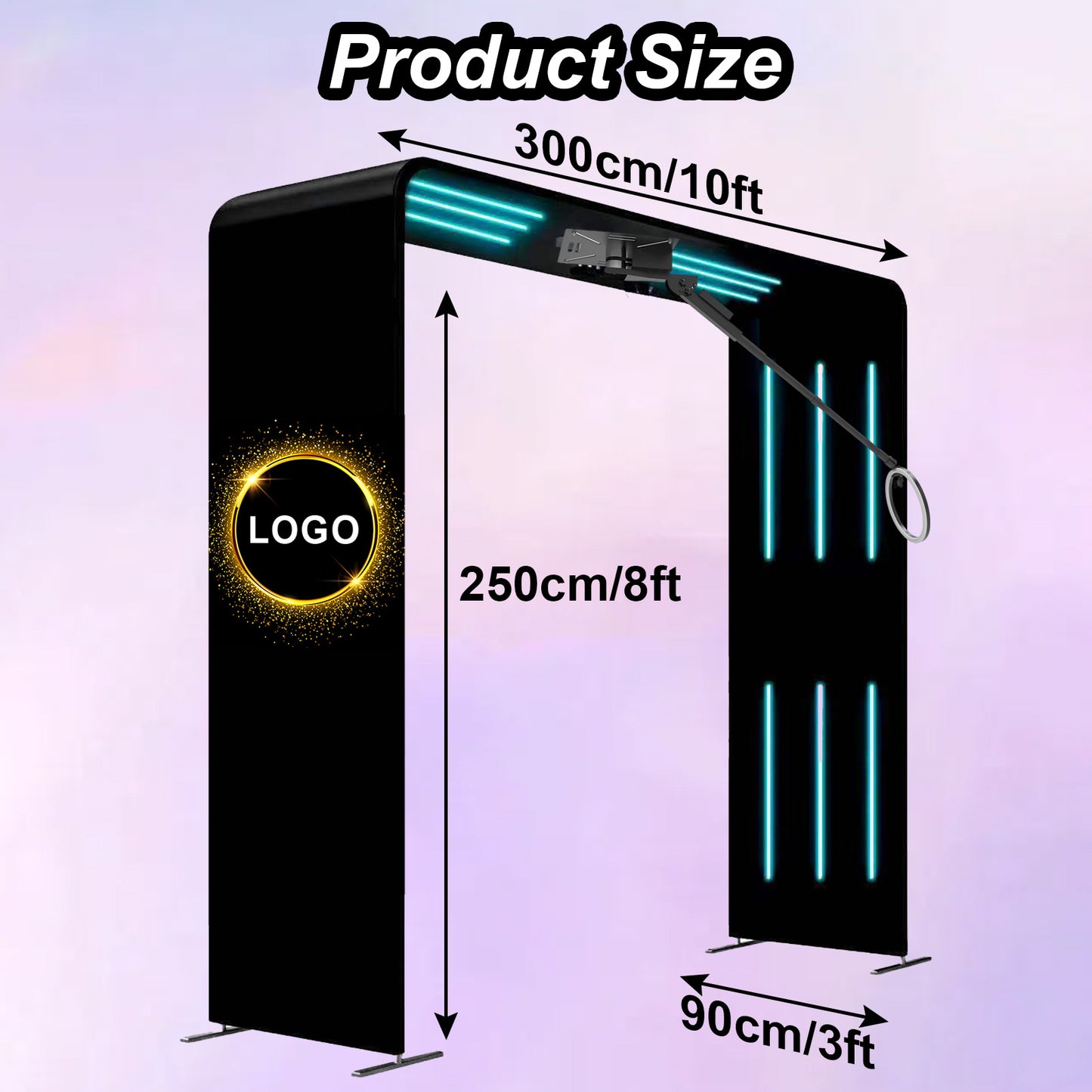 Wholesale Sky 360 Overhead Photo Booth with LED Tube and  Remote Control ,Free Logo,for Party Wedding Rental Event