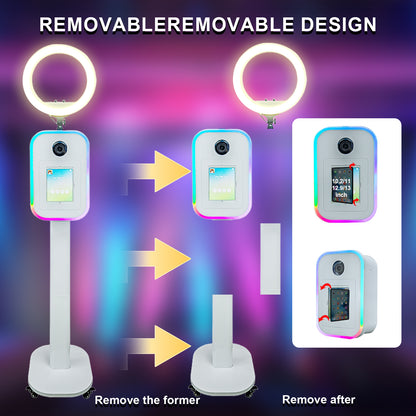 New Portable iPad Photo Booth Machine With RGB Led Light for 10.2/11/12.9 inch iPad Selfie Photobooth Machine for Party Wedding